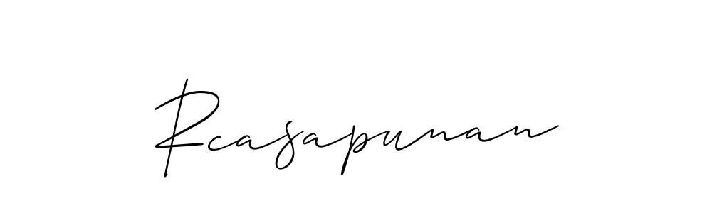 if you are searching for the best signature style for your name Rcasapunan. so please give up your signature search. here we have designed multiple signature styles  using Allison_Script. Rcasapunan signature style 2 images and pictures png