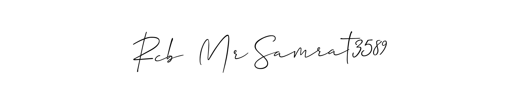 Allison_Script is a professional signature style that is perfect for those who want to add a touch of class to their signature. It is also a great choice for those who want to make their signature more unique. Get Rcb  Mr Samrat3589 name to fancy signature for free. Rcb  Mr Samrat3589 signature style 2 images and pictures png