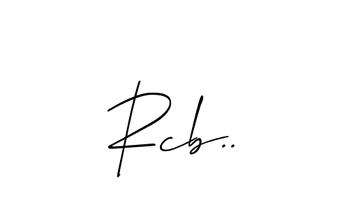 Allison_Script is a professional signature style that is perfect for those who want to add a touch of class to their signature. It is also a great choice for those who want to make their signature more unique. Get Rcb.. name to fancy signature for free. Rcb.. signature style 2 images and pictures png