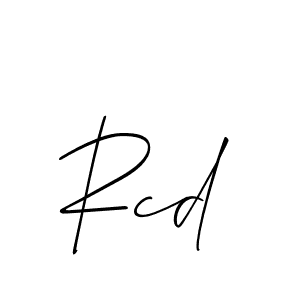 Use a signature maker to create a handwritten signature online. With this signature software, you can design (Allison_Script) your own signature for name Rcd. Rcd signature style 2 images and pictures png