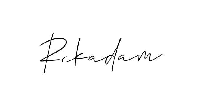 Make a short Rckadam signature style. Manage your documents anywhere anytime using Allison_Script. Create and add eSignatures, submit forms, share and send files easily. Rckadam signature style 2 images and pictures png