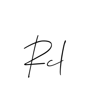 Make a beautiful signature design for name Rcl. With this signature (Allison_Script) style, you can create a handwritten signature for free. Rcl signature style 2 images and pictures png