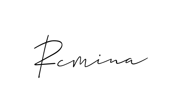 You should practise on your own different ways (Allison_Script) to write your name (Rcmina) in signature. don't let someone else do it for you. Rcmina signature style 2 images and pictures png