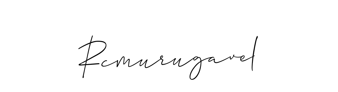 Allison_Script is a professional signature style that is perfect for those who want to add a touch of class to their signature. It is also a great choice for those who want to make their signature more unique. Get Rcmurugavel name to fancy signature for free. Rcmurugavel signature style 2 images and pictures png