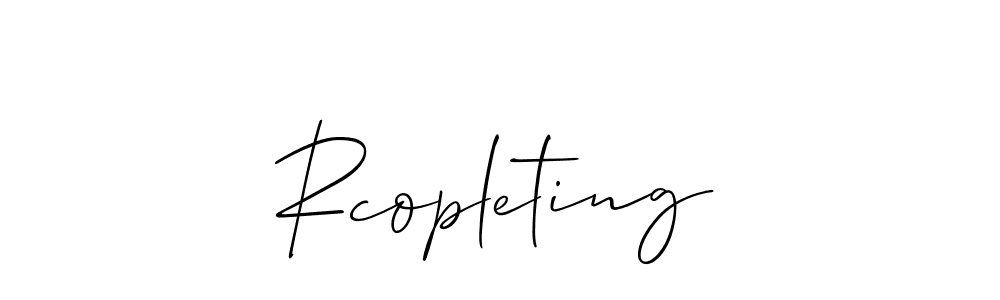 Check out images of Autograph of Rcopleting name. Actor Rcopleting Signature Style. Allison_Script is a professional sign style online. Rcopleting signature style 2 images and pictures png