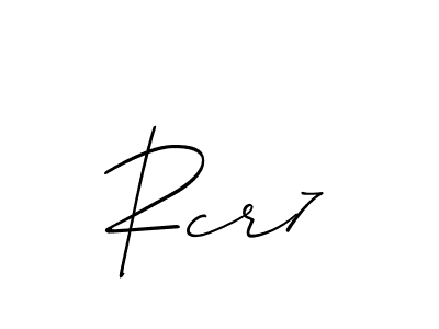 The best way (Allison_Script) to make a short signature is to pick only two or three words in your name. The name Rcr7 include a total of six letters. For converting this name. Rcr7 signature style 2 images and pictures png