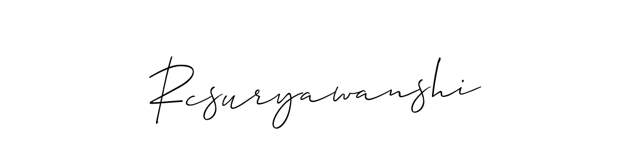 Once you've used our free online signature maker to create your best signature Allison_Script style, it's time to enjoy all of the benefits that Rcsuryawanshi name signing documents. Rcsuryawanshi signature style 2 images and pictures png