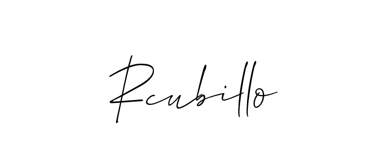 Design your own signature with our free online signature maker. With this signature software, you can create a handwritten (Allison_Script) signature for name Rcubillo. Rcubillo signature style 2 images and pictures png