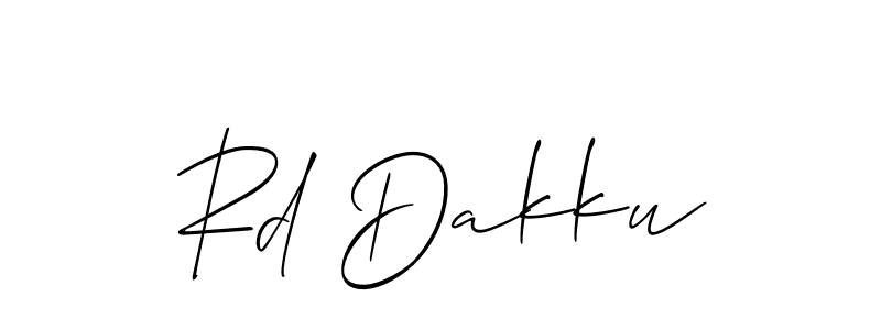 Allison_Script is a professional signature style that is perfect for those who want to add a touch of class to their signature. It is also a great choice for those who want to make their signature more unique. Get Rd Dakku name to fancy signature for free. Rd Dakku signature style 2 images and pictures png