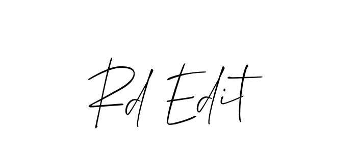 Create a beautiful signature design for name Rd Edit. With this signature (Allison_Script) fonts, you can make a handwritten signature for free. Rd Edit signature style 2 images and pictures png