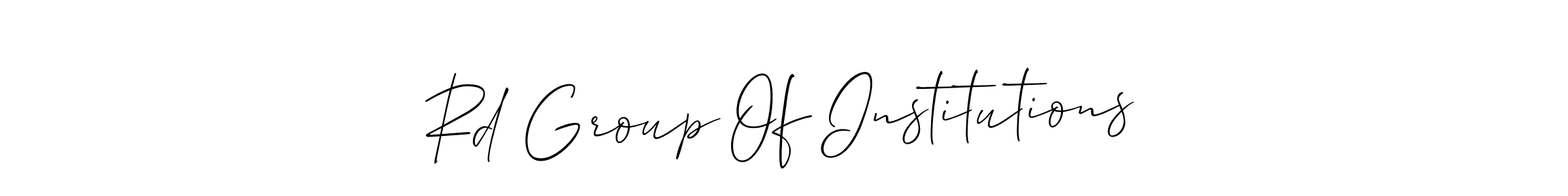 Allison_Script is a professional signature style that is perfect for those who want to add a touch of class to their signature. It is also a great choice for those who want to make their signature more unique. Get Rd Group Of Institutions name to fancy signature for free. Rd Group Of Institutions signature style 2 images and pictures png