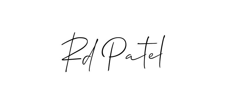 Make a beautiful signature design for name Rd Patel. With this signature (Allison_Script) style, you can create a handwritten signature for free. Rd Patel signature style 2 images and pictures png