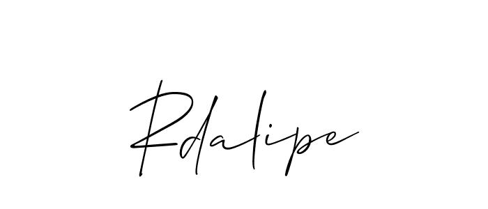 Allison_Script is a professional signature style that is perfect for those who want to add a touch of class to their signature. It is also a great choice for those who want to make their signature more unique. Get Rdalipe name to fancy signature for free. Rdalipe signature style 2 images and pictures png