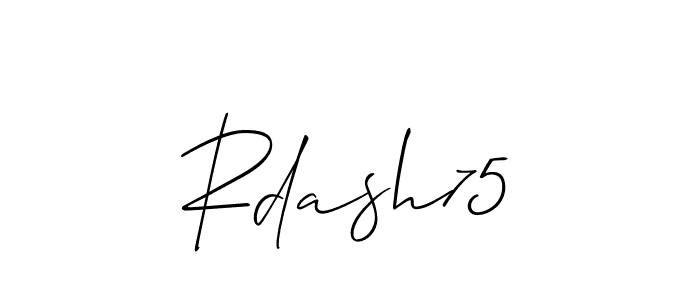 Use a signature maker to create a handwritten signature online. With this signature software, you can design (Allison_Script) your own signature for name Rdash75. Rdash75 signature style 2 images and pictures png