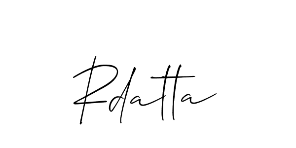 Use a signature maker to create a handwritten signature online. With this signature software, you can design (Allison_Script) your own signature for name Rdatta. Rdatta signature style 2 images and pictures png