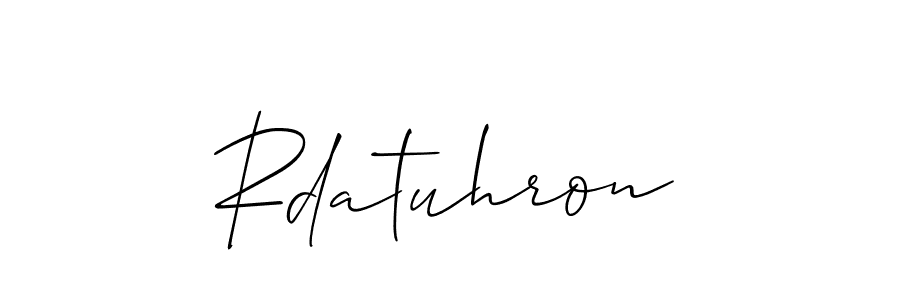 It looks lik you need a new signature style for name Rdatuhron. Design unique handwritten (Allison_Script) signature with our free signature maker in just a few clicks. Rdatuhron signature style 2 images and pictures png