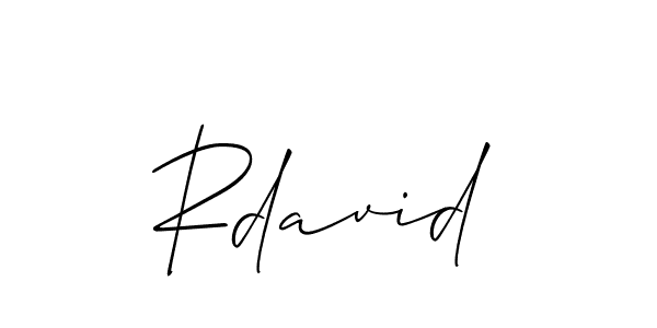 if you are searching for the best signature style for your name Rdavid. so please give up your signature search. here we have designed multiple signature styles  using Allison_Script. Rdavid signature style 2 images and pictures png