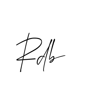 Design your own signature with our free online signature maker. With this signature software, you can create a handwritten (Allison_Script) signature for name Rdb. Rdb signature style 2 images and pictures png