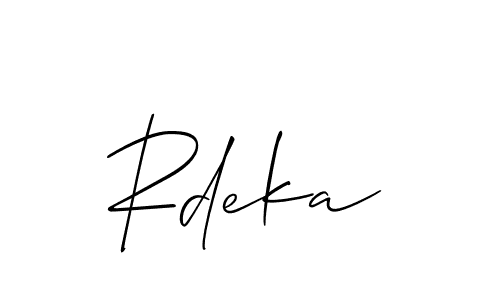 How to make Rdeka signature? Allison_Script is a professional autograph style. Create handwritten signature for Rdeka name. Rdeka signature style 2 images and pictures png