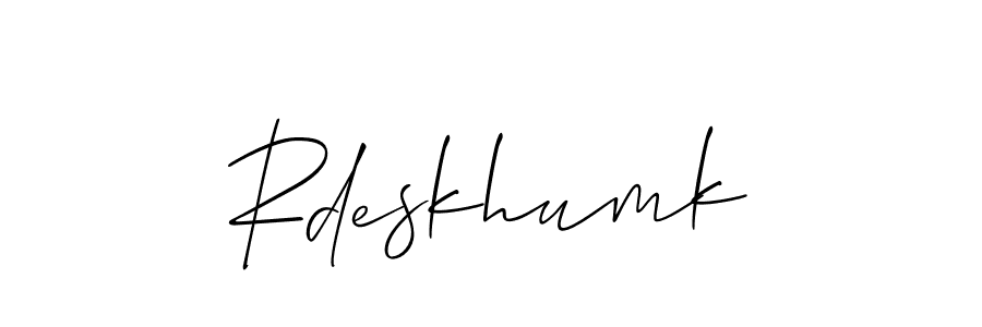 Create a beautiful signature design for name Rdeskhumk. With this signature (Allison_Script) fonts, you can make a handwritten signature for free. Rdeskhumk signature style 2 images and pictures png