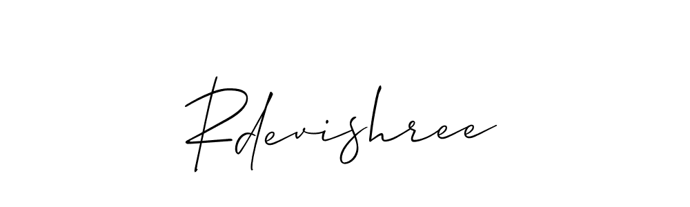 Use a signature maker to create a handwritten signature online. With this signature software, you can design (Allison_Script) your own signature for name Rdevishree. Rdevishree signature style 2 images and pictures png