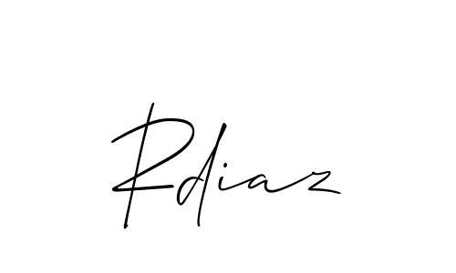 Design your own signature with our free online signature maker. With this signature software, you can create a handwritten (Allison_Script) signature for name Rdiaz. Rdiaz signature style 2 images and pictures png