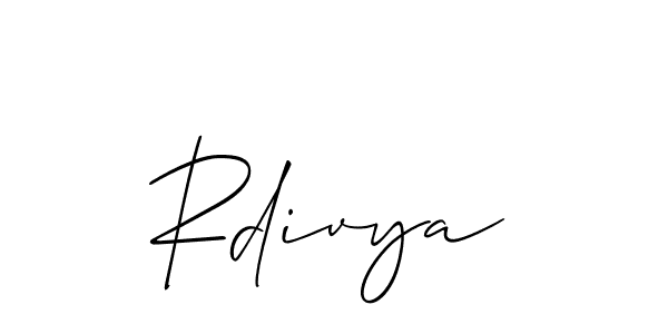 It looks lik you need a new signature style for name Rdivya. Design unique handwritten (Allison_Script) signature with our free signature maker in just a few clicks. Rdivya signature style 2 images and pictures png