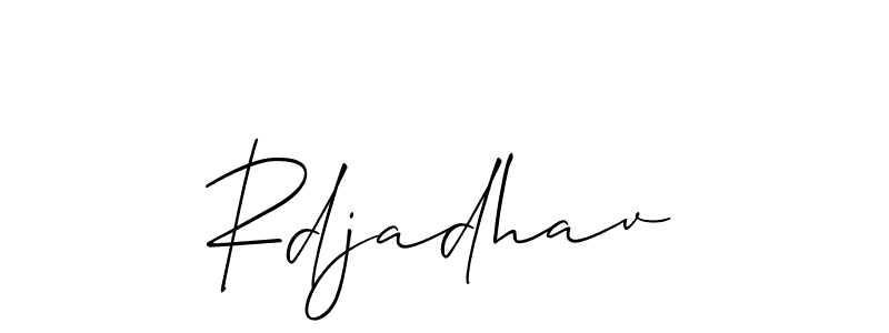 Create a beautiful signature design for name Rdjadhav. With this signature (Allison_Script) fonts, you can make a handwritten signature for free. Rdjadhav signature style 2 images and pictures png