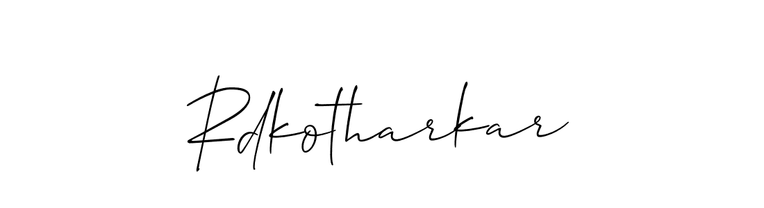 Use a signature maker to create a handwritten signature online. With this signature software, you can design (Allison_Script) your own signature for name Rdkotharkar. Rdkotharkar signature style 2 images and pictures png