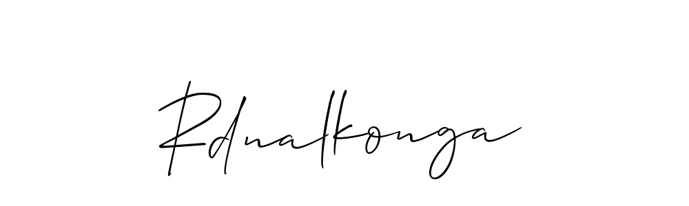 How to make Rdnalkonga name signature. Use Allison_Script style for creating short signs online. This is the latest handwritten sign. Rdnalkonga signature style 2 images and pictures png