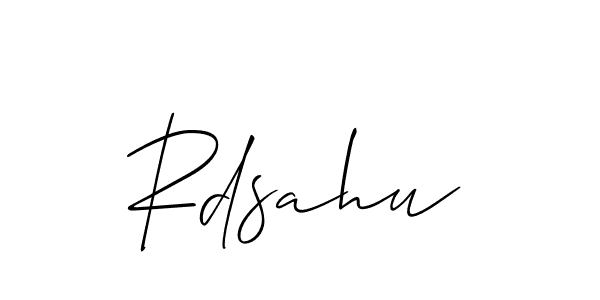 How to Draw Rdsahu signature style? Allison_Script is a latest design signature styles for name Rdsahu. Rdsahu signature style 2 images and pictures png