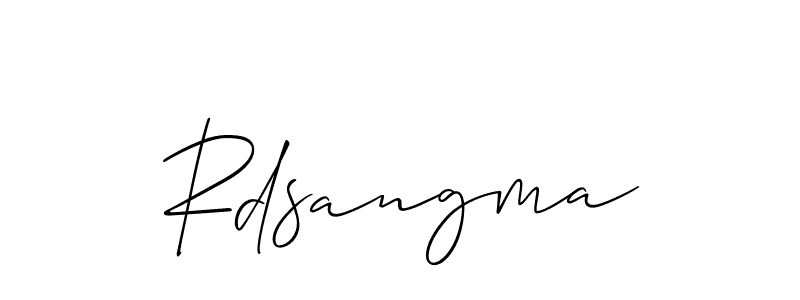 How to make Rdsangma name signature. Use Allison_Script style for creating short signs online. This is the latest handwritten sign. Rdsangma signature style 2 images and pictures png
