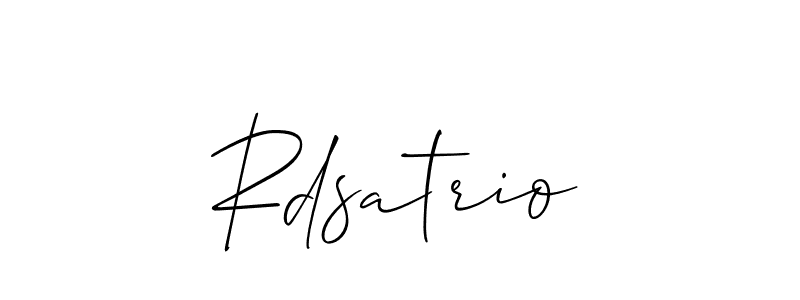 if you are searching for the best signature style for your name Rdsatrio. so please give up your signature search. here we have designed multiple signature styles  using Allison_Script. Rdsatrio signature style 2 images and pictures png