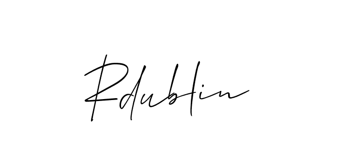 How to make Rdublin signature? Allison_Script is a professional autograph style. Create handwritten signature for Rdublin name. Rdublin signature style 2 images and pictures png