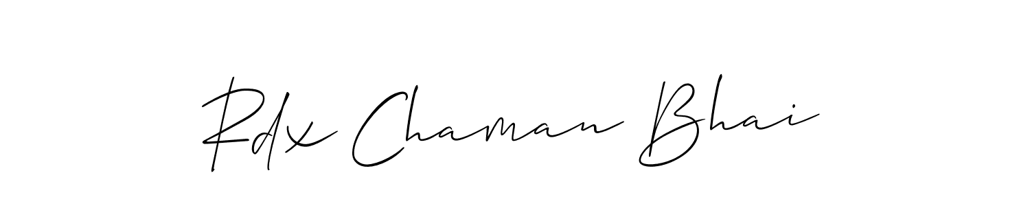 The best way (Allison_Script) to make a short signature is to pick only two or three words in your name. The name Rdx Chaman Bhai include a total of six letters. For converting this name. Rdx Chaman Bhai signature style 2 images and pictures png