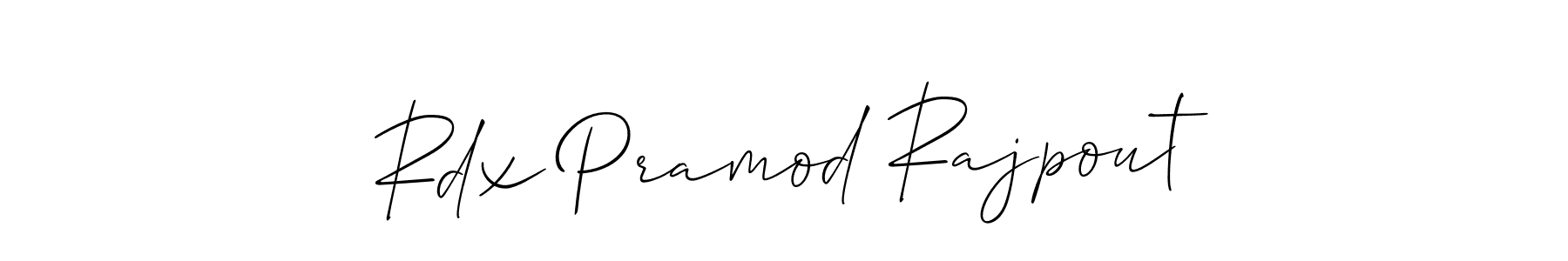 Make a short Rdx Pramod Rajpout signature style. Manage your documents anywhere anytime using Allison_Script. Create and add eSignatures, submit forms, share and send files easily. Rdx Pramod Rajpout signature style 2 images and pictures png