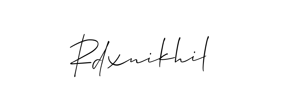 This is the best signature style for the Rdxnikhil name. Also you like these signature font (Allison_Script). Mix name signature. Rdxnikhil signature style 2 images and pictures png