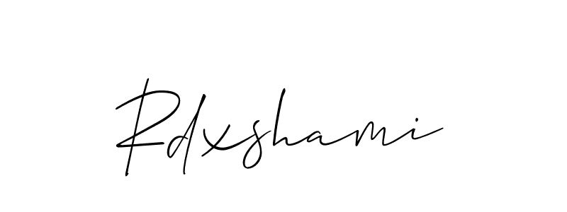 Use a signature maker to create a handwritten signature online. With this signature software, you can design (Allison_Script) your own signature for name Rdxshami. Rdxshami signature style 2 images and pictures png