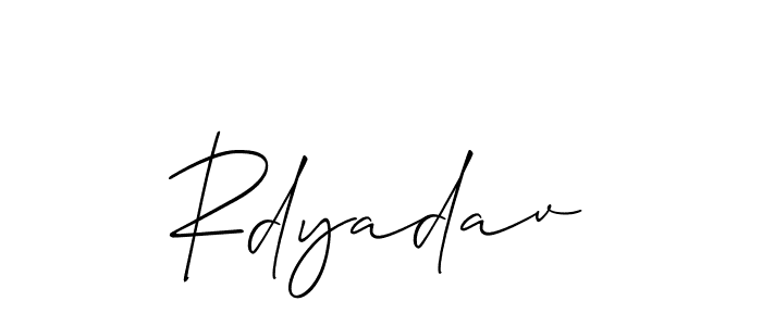 It looks lik you need a new signature style for name Rdyadav. Design unique handwritten (Allison_Script) signature with our free signature maker in just a few clicks. Rdyadav signature style 2 images and pictures png