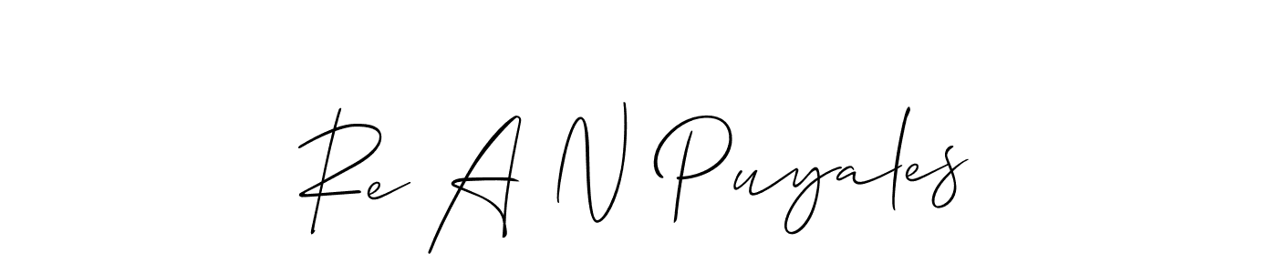 How to Draw Re A N Puyales signature style? Allison_Script is a latest design signature styles for name Re A N Puyales. Re A N Puyales signature style 2 images and pictures png
