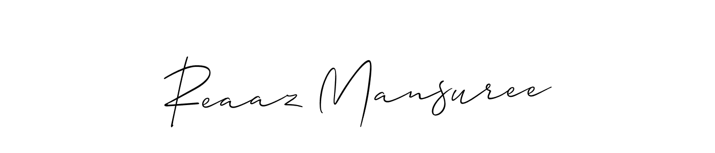 How to Draw Reaaz Mansuree signature style? Allison_Script is a latest design signature styles for name Reaaz Mansuree. Reaaz Mansuree signature style 2 images and pictures png
