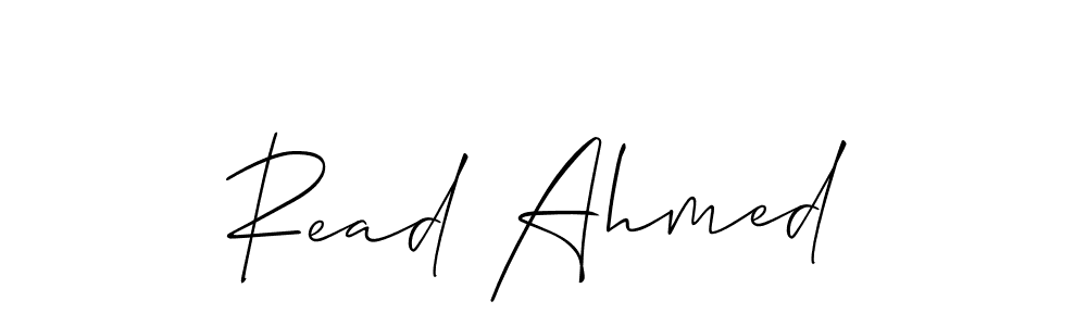 Make a beautiful signature design for name Read Ahmed. With this signature (Allison_Script) style, you can create a handwritten signature for free. Read Ahmed signature style 2 images and pictures png