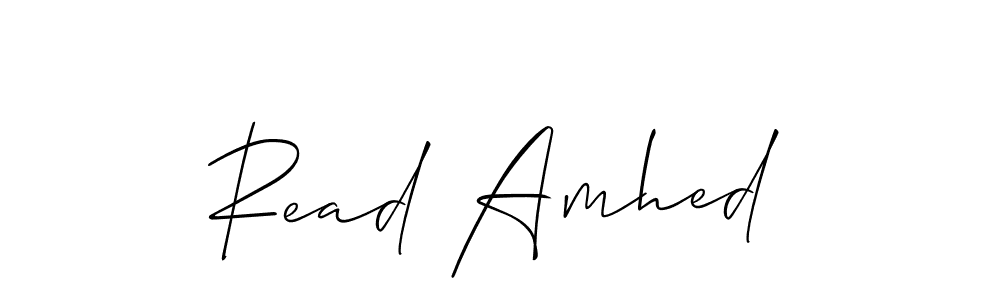 if you are searching for the best signature style for your name Read Amhed. so please give up your signature search. here we have designed multiple signature styles  using Allison_Script. Read Amhed signature style 2 images and pictures png