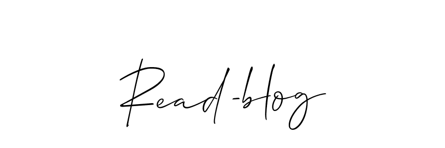 Allison_Script is a professional signature style that is perfect for those who want to add a touch of class to their signature. It is also a great choice for those who want to make their signature more unique. Get Read-blog name to fancy signature for free. Read-blog signature style 2 images and pictures png