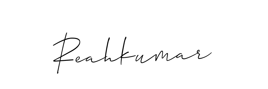 How to make Reahkumar name signature. Use Allison_Script style for creating short signs online. This is the latest handwritten sign. Reahkumar signature style 2 images and pictures png