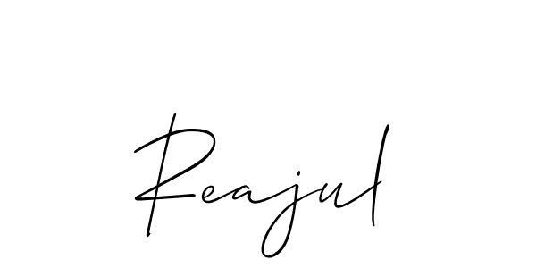 Make a beautiful signature design for name Reajul. With this signature (Allison_Script) style, you can create a handwritten signature for free. Reajul signature style 2 images and pictures png