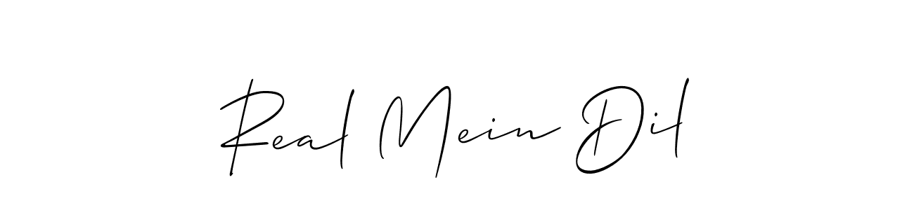 It looks lik you need a new signature style for name Real Mein Dil. Design unique handwritten (Allison_Script) signature with our free signature maker in just a few clicks. Real Mein Dil signature style 2 images and pictures png