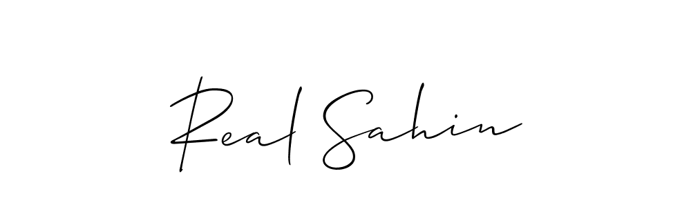 How to make Real Sahin name signature. Use Allison_Script style for creating short signs online. This is the latest handwritten sign. Real Sahin signature style 2 images and pictures png