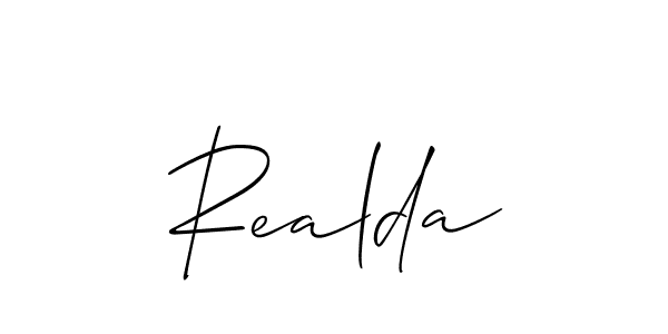 It looks lik you need a new signature style for name Realda. Design unique handwritten (Allison_Script) signature with our free signature maker in just a few clicks. Realda signature style 2 images and pictures png