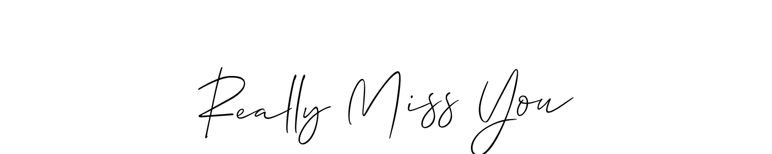 Allison_Script is a professional signature style that is perfect for those who want to add a touch of class to their signature. It is also a great choice for those who want to make their signature more unique. Get Really Miss You name to fancy signature for free. Really Miss You signature style 2 images and pictures png